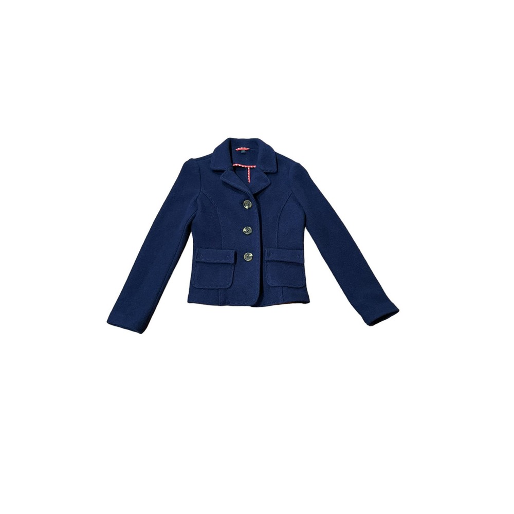Size 10 Boden Womens Blue 100% Wool Blazer Coat